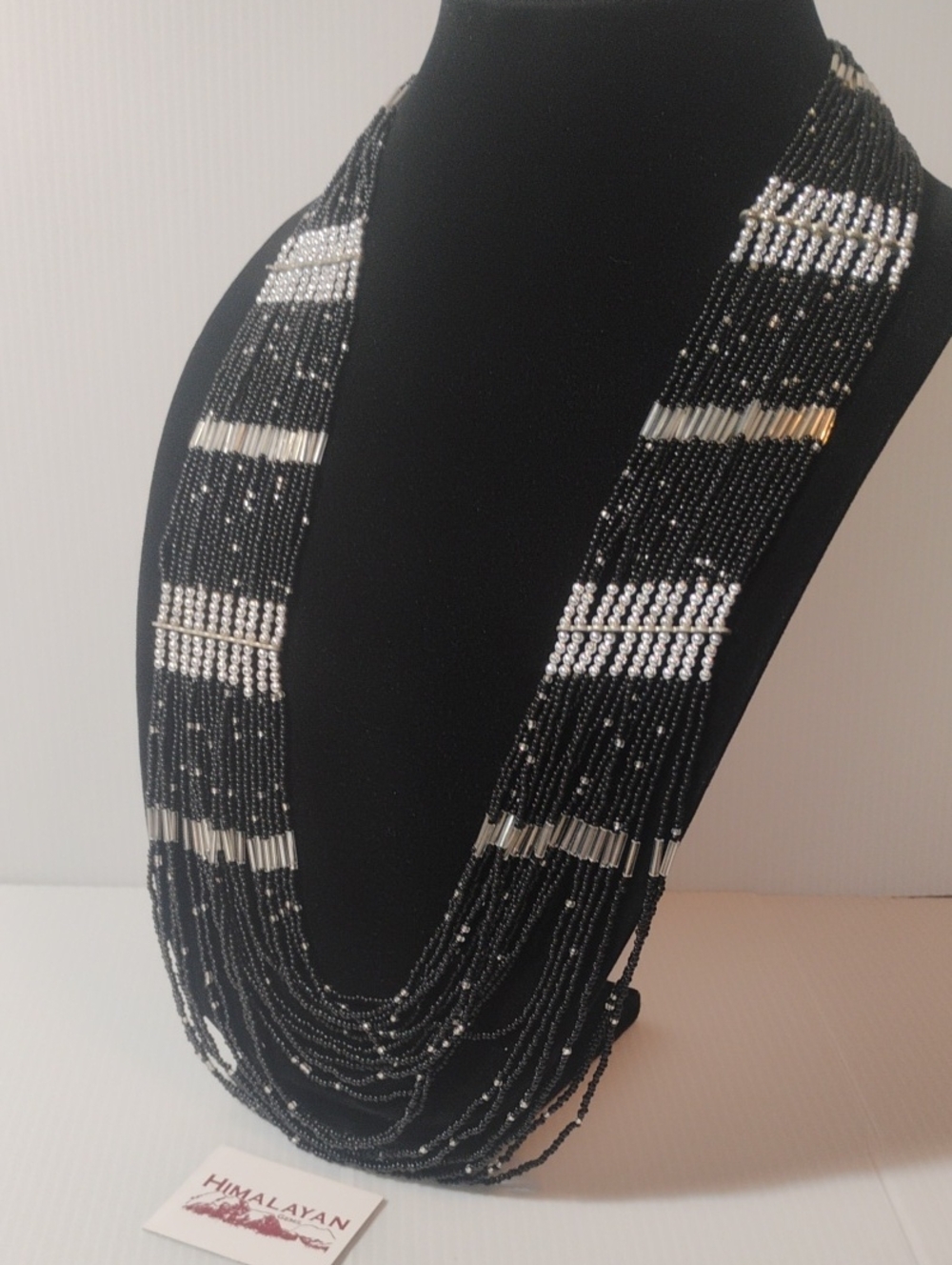 Himalayan Gems Multi-Strand Seed Bead Necklace Vintage Y2K